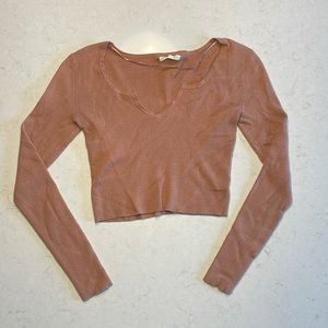 L.A. Hearts cropped long sleeve T-shirt(Womens Large)- Great condition/worn once